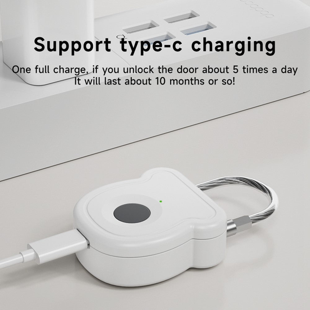 Smart fingeraftrykslås Tyverisikring med elektronisk nøgle USB-C hurtigopladning til arkivskabe kufferter