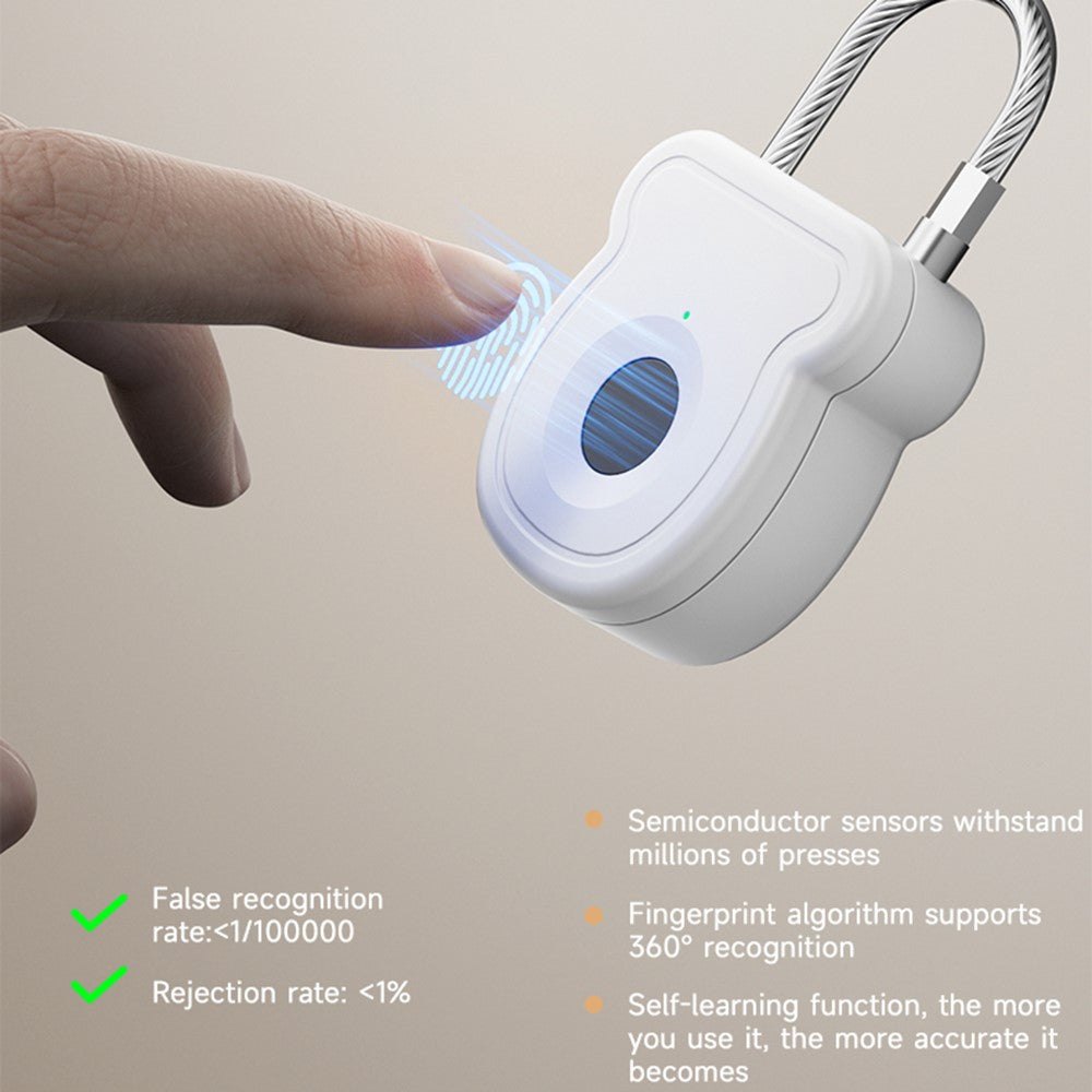 Smart fingeraftrykslås Tyverisikring med elektronisk nøgle USB-C hurtigopladning til arkivskabe kufferter