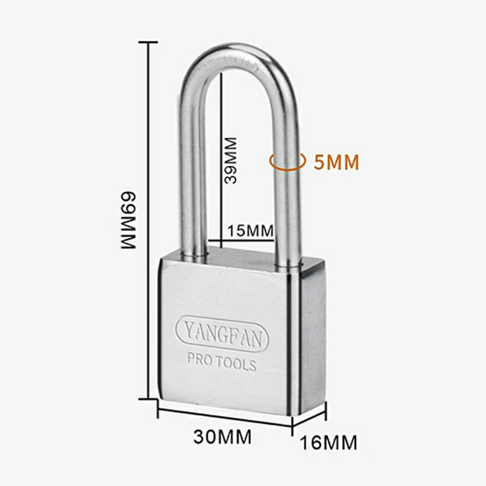 YANGFAN Waterproof Padlock 30mm Long Shackle Rustproof Security Lock with 3 Keys for Home  /  Outdoor Protection