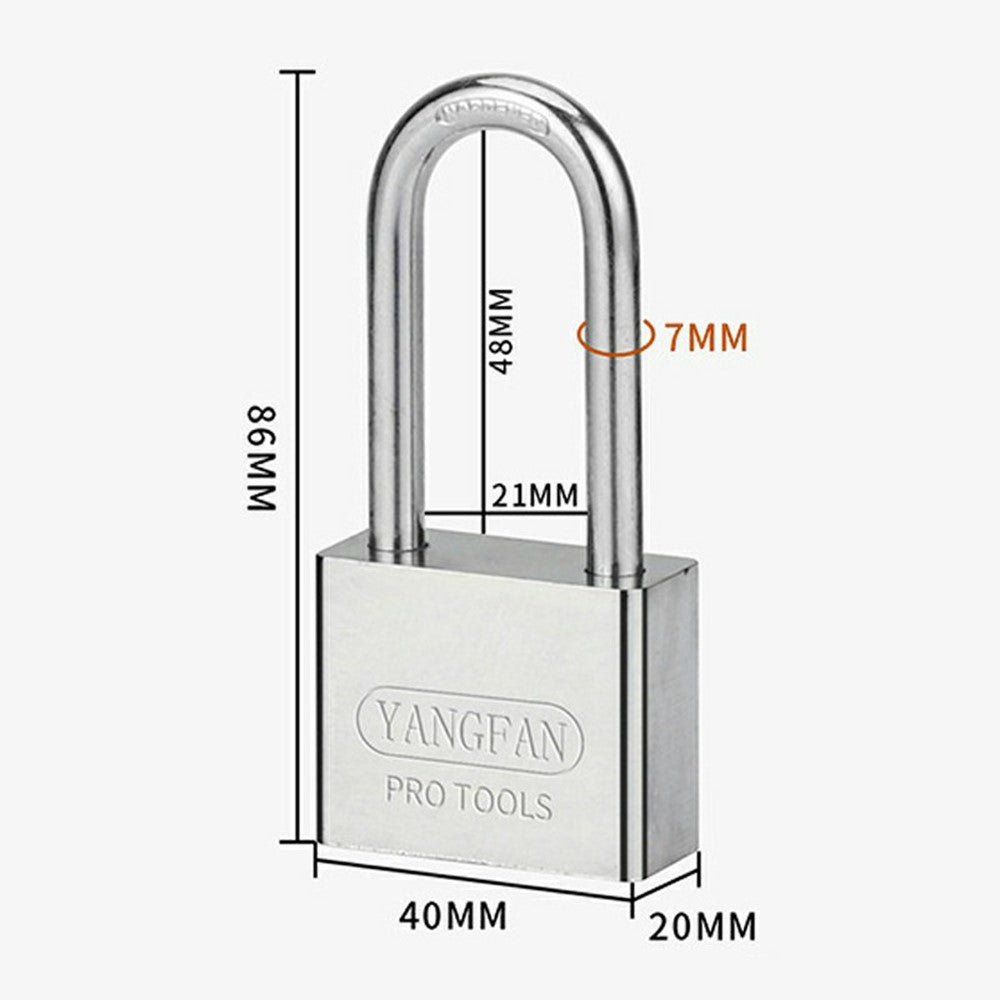 YANGFAN Waterproof Padlock 40mm Long Shackle Rustproof Security Lock with 3 Keys for Home  /  Outdoor Protection