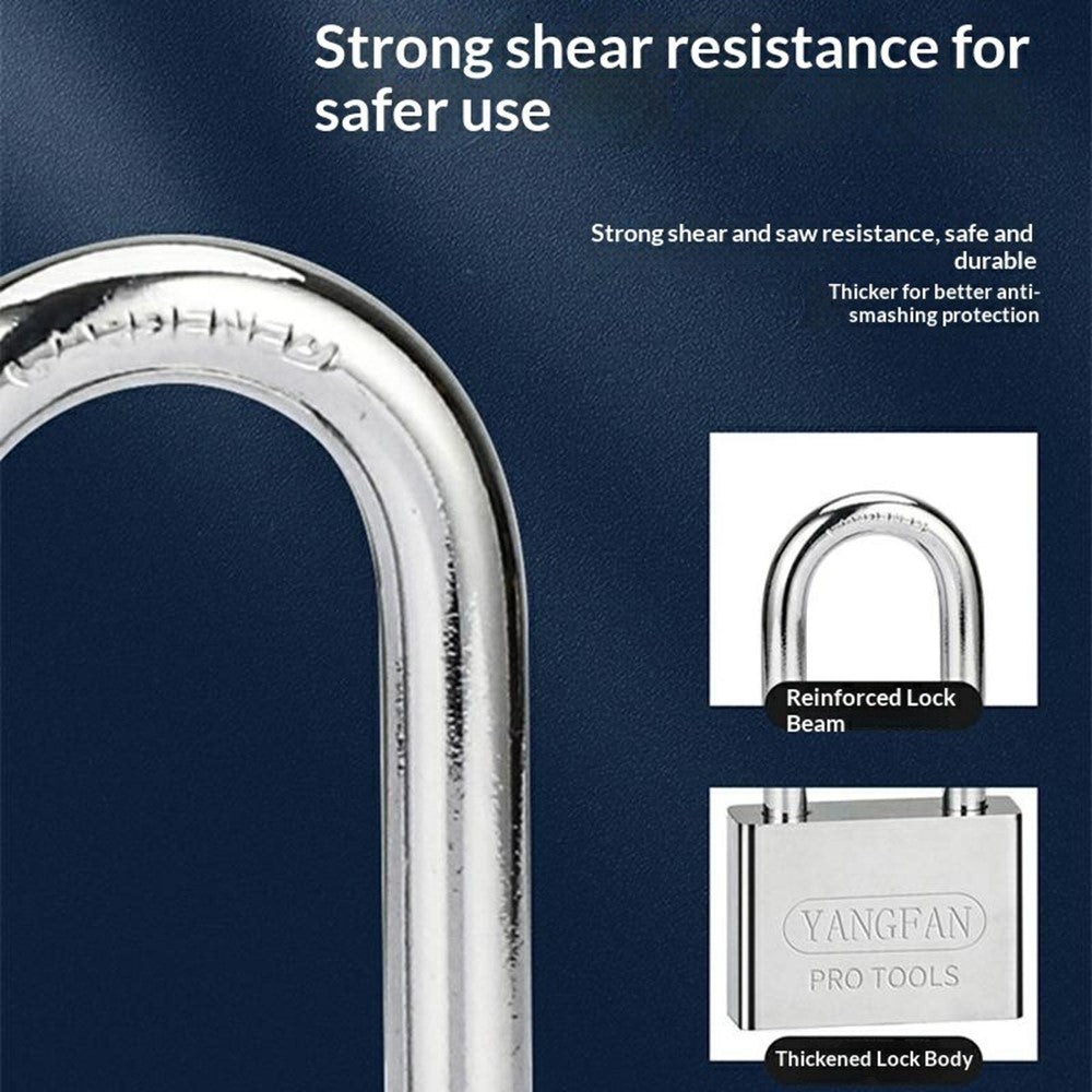 YANGFAN Waterproof Padlock 60mm Long Shackle Rustproof Security Lock with 3 Keys for Home  /  Outdoor Protection