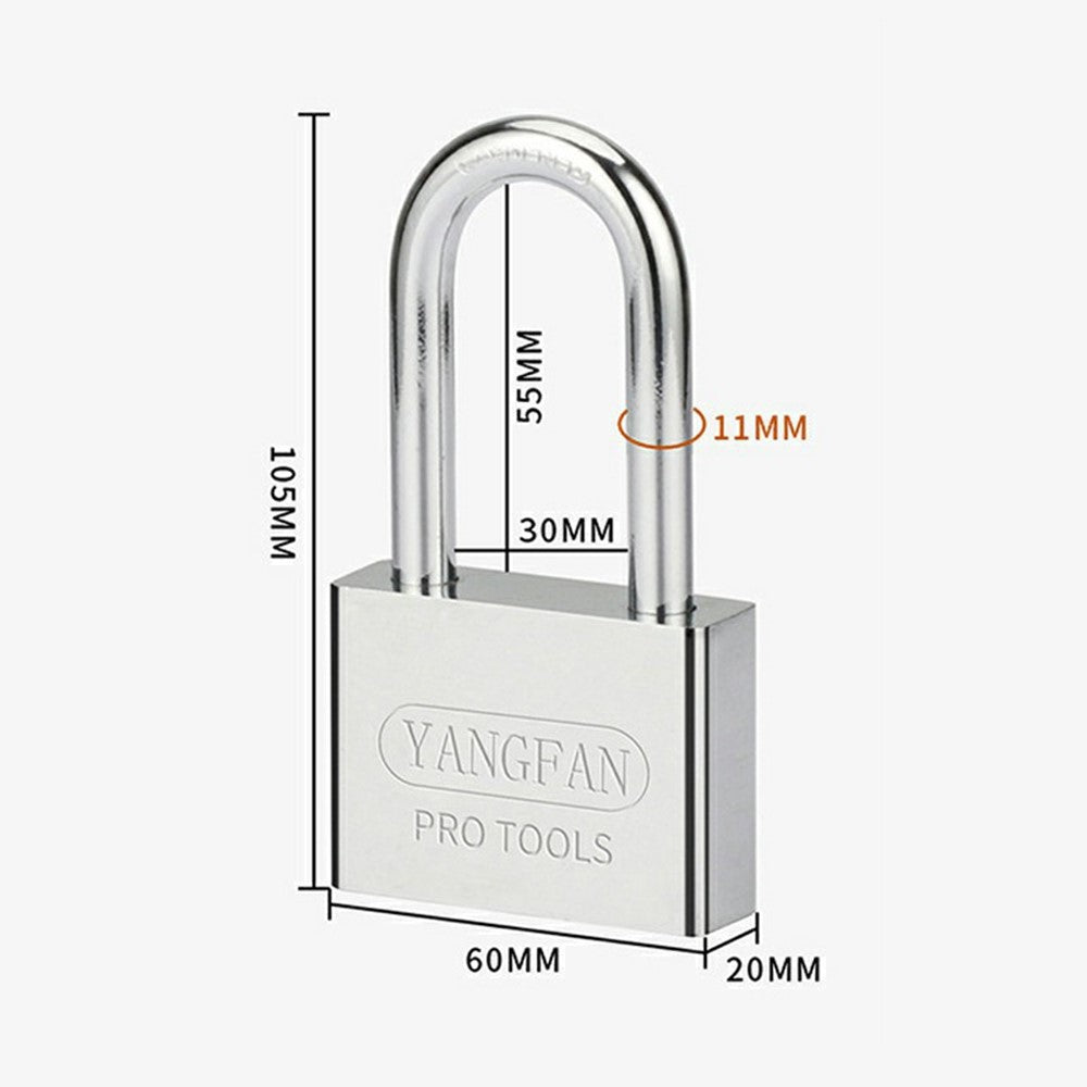 YANGFAN Waterproof Padlock 60mm Long Shackle Rustproof Security Lock with 3 Keys for Home  /  Outdoor Protection
