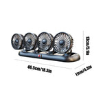 Four Head Folding Car Fan 360 Degree Rotation Auto Dashboard Cooling Fan for Vehicle Use