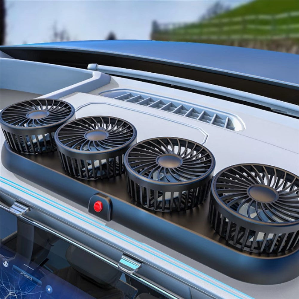 Four Head Folding Car Fan 360 Degree Rotation Auto Dashboard Cooling Fan for Vehicle Use