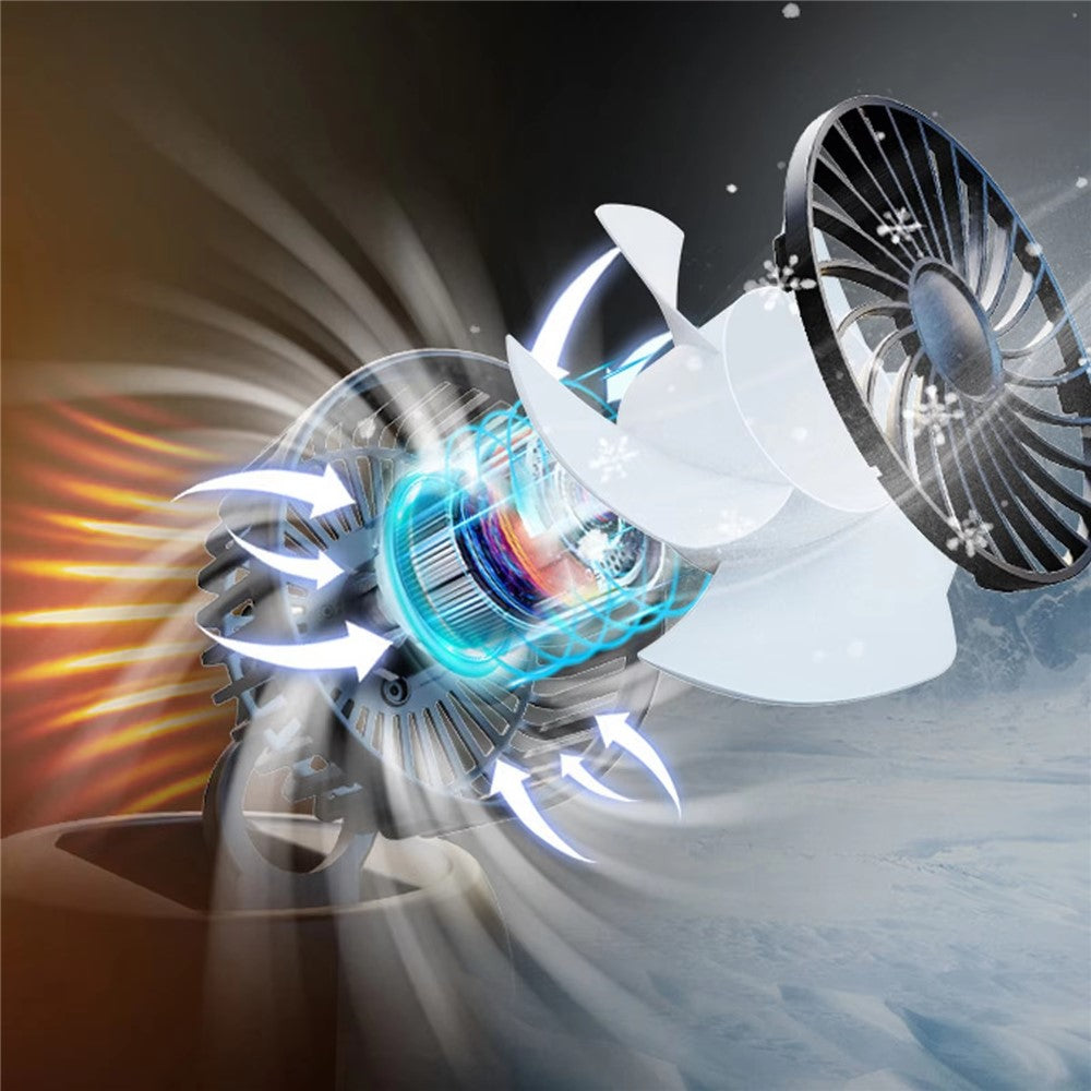 Four Head Folding Car Fan 360 Degree Rotation Auto Dashboard Cooling Fan for Vehicle Use