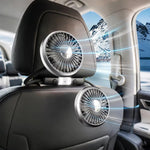 360 Degree Rotation Double Head 12V 24V Car Back Seat Fan 3-Speed Wind Adjustment USB Cooling Fan
