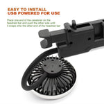 360 Degree Rotation Double Head 12V 24V Car Back Seat Fan 3-Speed Wind Adjustment USB Cooling Fan