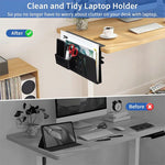 Desktop Side Storage Organizer Rack Clamp-On Laptop Holder With Pen Holder No Drilling For Office