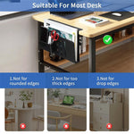 Desktop Side Storage Organizer Rack Clamp-On Laptop Holder With Pen Holder No Drilling For Office
