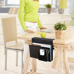 Desktop Side Storage Organizer Rack Clamp-On Laptop Holder With Pen Holder No Drilling For Office
