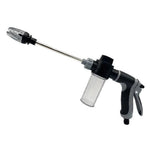 T8 højtryksrenserpistolsæt til bilvask, metalforlængelseshåndtag, havesprøjtepistol med skumdispenser og 3 plastkoblinger til bil og have