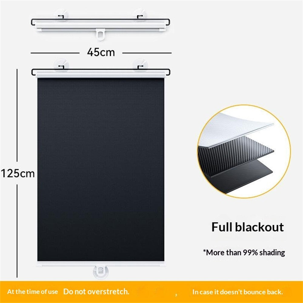 ST-5022 45x125cm solskydd för bilfönster automatiskt infällbart sugkoppsgardin för bilsovrum