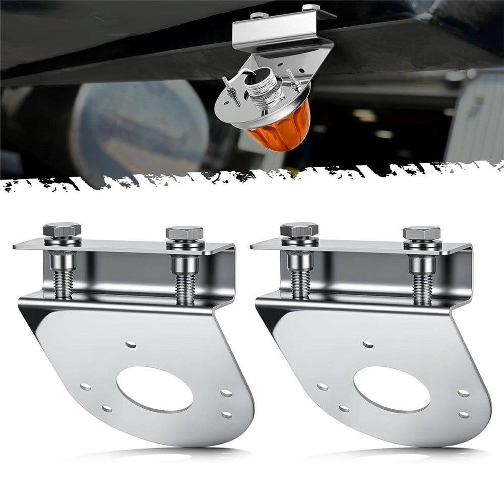 2Pcs 304 Stainless Steel Clamp-On Light Bracket 5 Degree Angle Mounting Watermelon Lights Holder for Semi Truck