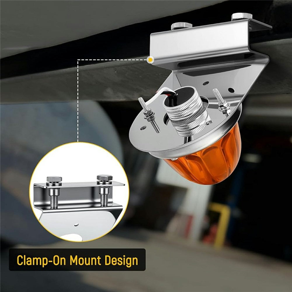 2Pcs 304 Stainless Steel Clamp-On Light Bracket 5 Degree Angle Mounting Watermelon Lights Holder for Semi Truck