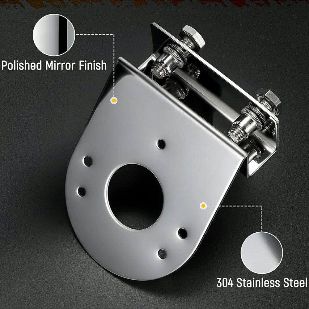 2Pcs 304 Stainless Steel Clamp-On Light Bracket 5 Degree Angle Mounting Watermelon Lights Holder for Semi Truck