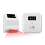 308 ABS Wireless Motion Sensor Doorbell Alarm 38 Ringtones LED Clock Display, EU Plug
