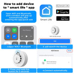 228WT-W 2-in-1 WiFi Smoke Detector with Temperature & Humidity Sensor Support Sound Alarm / Voice Control