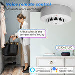 228WT-W 2-in-1 WiFi Smoke Detector with Temperature & Humidity Sensor Support Sound Alarm / Voice Control