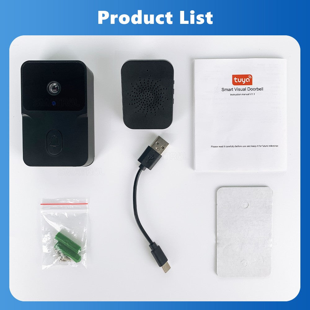ML005 Tuya Wireless Smart WiFi Doorbell HD Camera USB Home Phone Remote Video Intercom Monitor