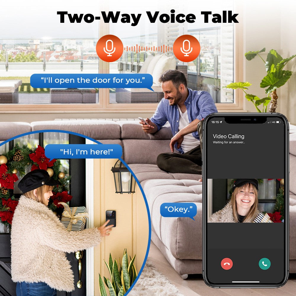 ML005 Tuya Wireless Smart WiFi Doorbell HD Camera USB Home Phone Remote Video Intercom Monitor
