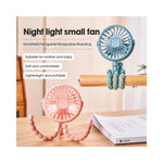 Portable Baby Stroller Octopus Fan USB Rechargeable Flexible Legs 3 Wind Speed Summer Cooling Fan
