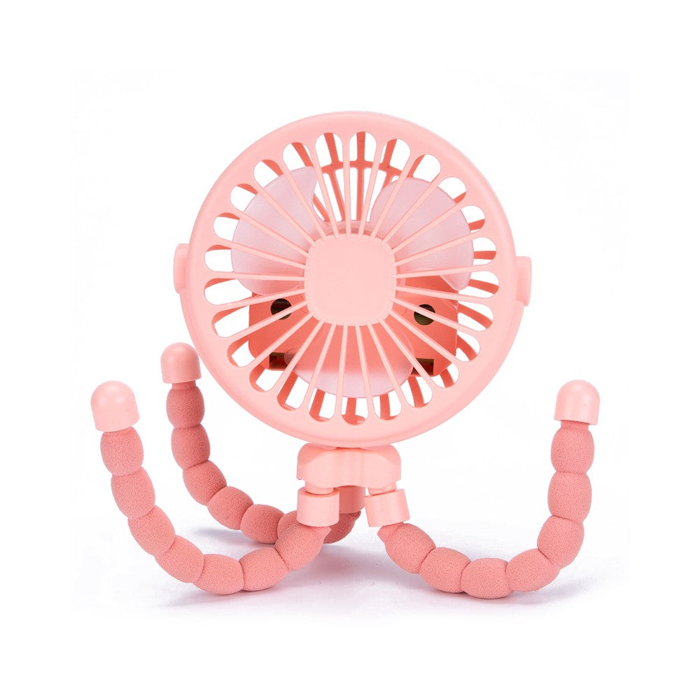 Portable Baby Stroller Octopus Fan USB Rechargeable Flexible Legs 3 Wind Speed Summer Cooling Fan