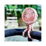 Portable Baby Stroller Octopus Fan USB Rechargeable Flexible Legs 3 Wind Speed Summer Cooling Fan
