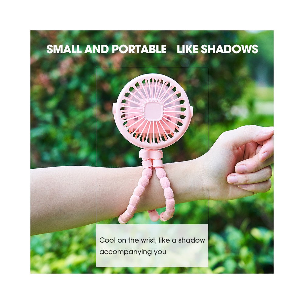 Portable Baby Stroller Octopus Fan USB Rechargeable Flexible Legs 3 Wind Speed Summer Cooling Fan