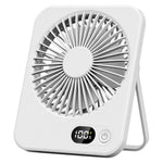 Ultra Thin Desktop Fan Digital Display 5 Speeds Adjustable Cooling Fan with Foldable Stand
