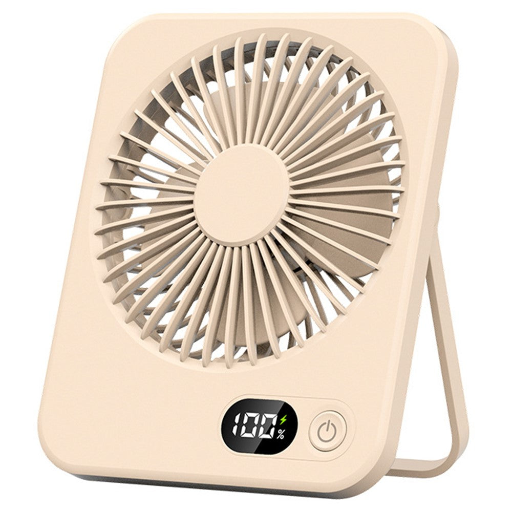 Ultra Thin Desktop Fan Digital Display 5 Speeds Adjustable Cooling Fan with Foldable Stand