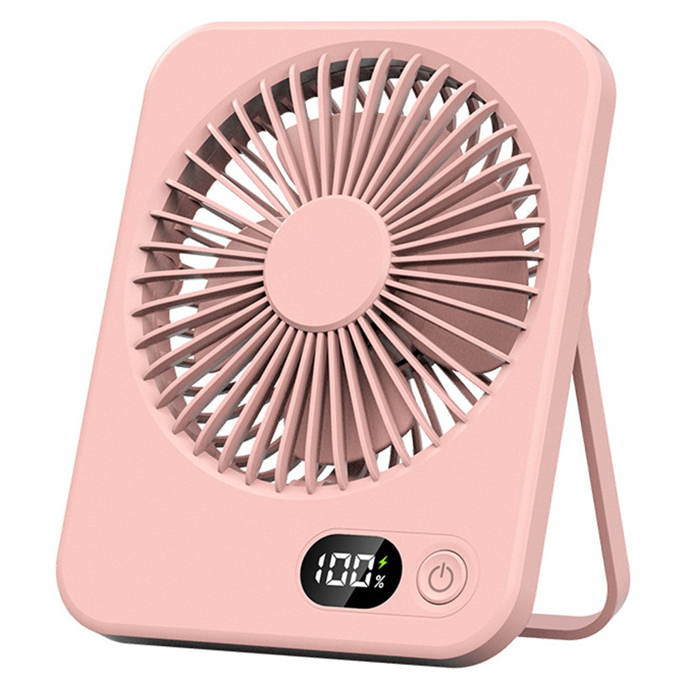 Ultra Thin Desktop Fan Digital Display 5 Speeds Adjustable Cooling Fan with Foldable Stand