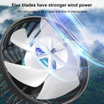 F4207 Rear Seat Car Fan 3 Speeds 5 Blades 360 Degree Rotatable Double Head Cooling Fan