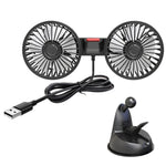 F4206 3 Gears Adjustable Sucker Car Fan 360 Degree Rotatable Double Head Air Fan