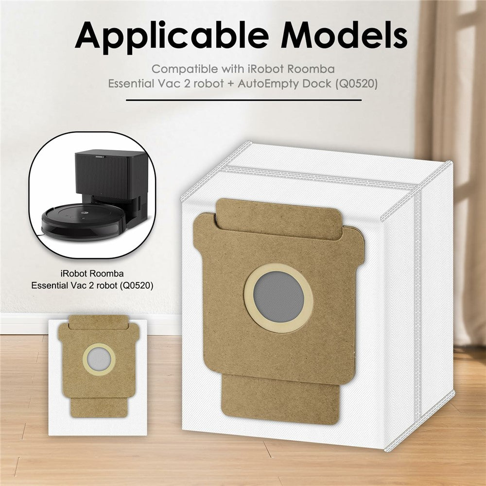 4Pcs Dust Bags for iRobot Roomba 105 Combo / 205 Dustcompactor / Plus 405 Combo / Plus 505 Combo Non-Woven Fabric Vacuum Cleaner Replacement