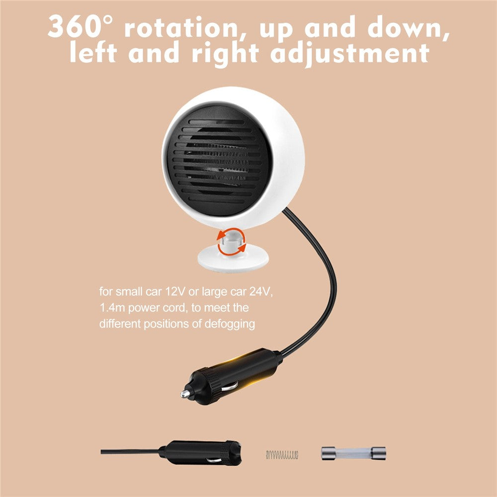 F-138 Creative Planet Design 24V Car Truck Heating Fan Vehicle Windshield Defrosting Defogging Heater
