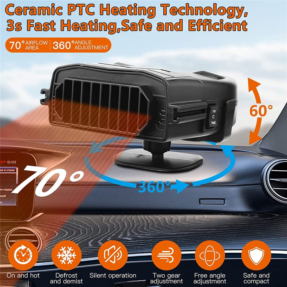 R803 12V Car Dashboard Heating Fan Car Windshield Defrosting Defogging Heater Vehicle Interior Heating Device