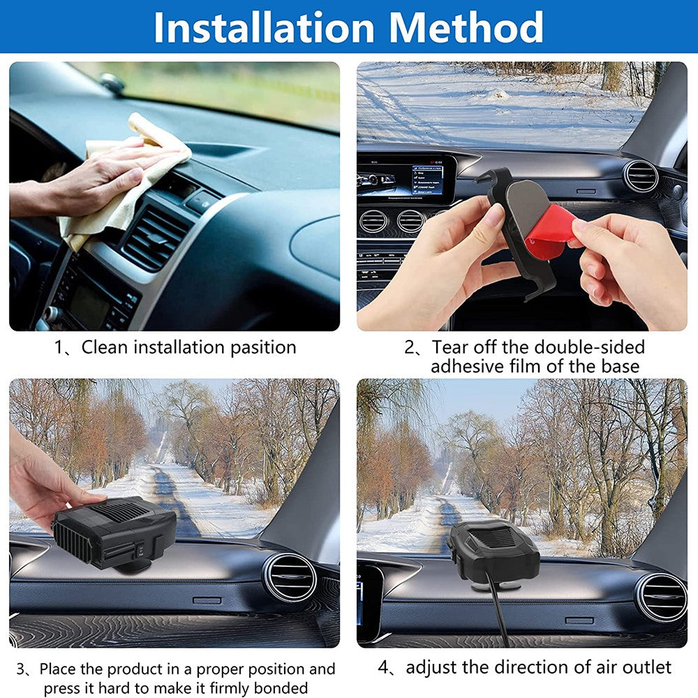 R803 12V Car Dashboard Heating Fan Car Windshield Defrosting Defogging Heater Vehicle Interior Heating Device