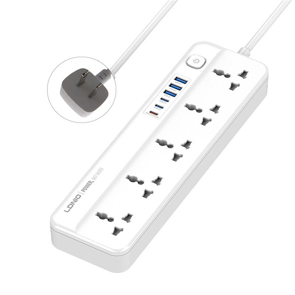 LDNIO SC5614 Power Strip 5 Outlets 6 USB Ports 2500W PD Fast Charging with 2m Cable for Office Home