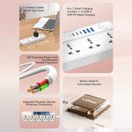 LDNIO SC5614 Power Strip 5 Outlets 6 USB Ports 2500W PD Fast Charging with 2m Cable for Office Home