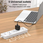 LDNIO SC5614 Power Strip 5 Outlets 6 USB Ports 2500W PD Fast Charging with 2m Cable for Office Home
