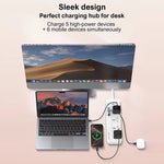 LDNIO SC5614 Power Strip 5 Outlets 6 USB Ports 2500W PD Fast Charging with 2m Cable for Office Home