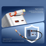 LDNIO Q9 33W GaN Fast Charger Dual Port Power Adapter with 80cm Retractable Type-C Cable for Phone Tablet