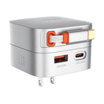 LDNIO Q9 33W GaN Fast Charger Dual Port Power Adapter with 80cm Retractable Type-C Cable for Phone Tablet