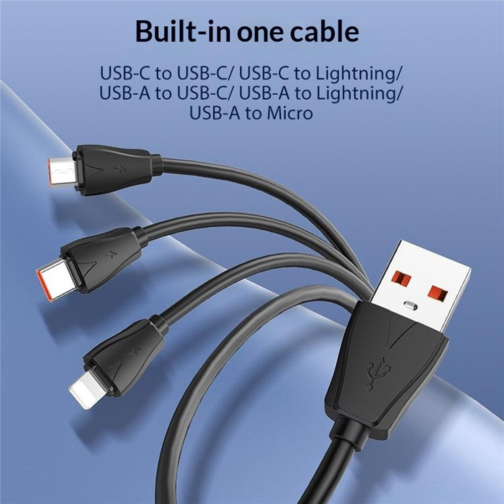 LDNIO Q5 33W GaN Snabbladdare 3-Portars USB-C iP (5-14) USB-A PD Snabbladdningsstation för iPhone iPad Hörlurar