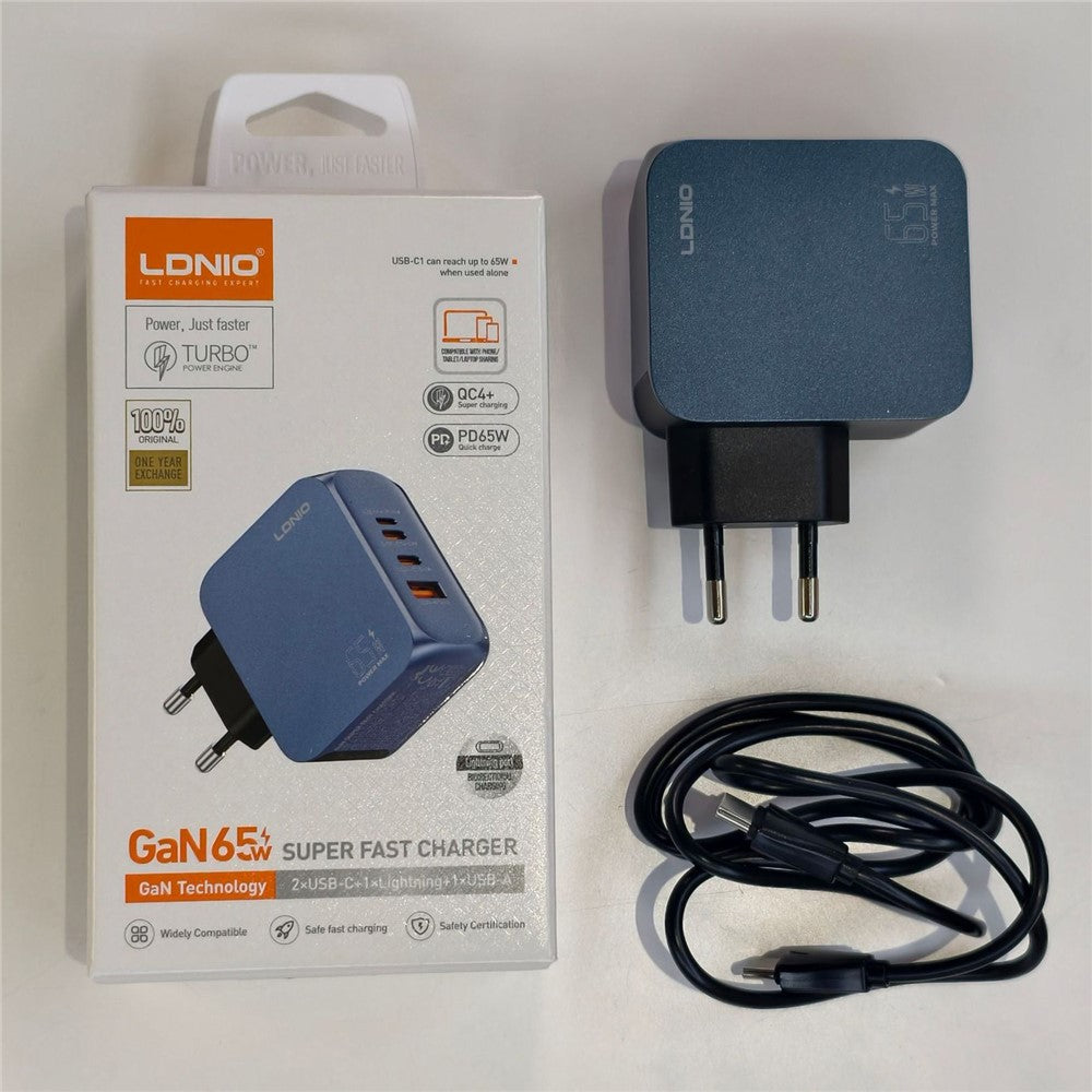 LDNIO Q6 45W GaN Charger Dual Port USB-C USB-A Fast Charging Station for Phone Tablet Laptop