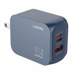 LDNIO Q6 45W GaN Oplader Dobbeltport USB-C USB-A Hurtigladestation til Telefon Tablet Bærbar