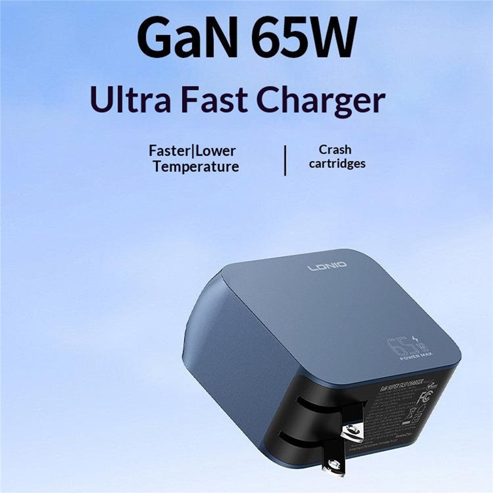 LDNIO Q7 65W GaN Charger 4-Port Smart Distribution Laptop iPhone Android Fast Charging Station