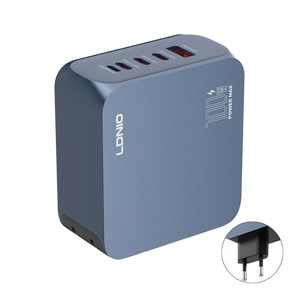 LDNIO Q8 100W 5-Port Fast Charging Station USB-C iP (5-14) USB-A GaN Charger for Laptop Tablet Phone