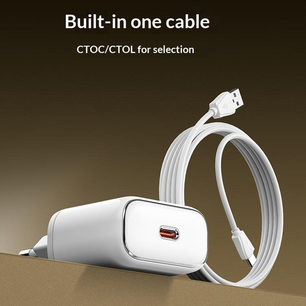 LDNIO Q1415 45W GaN Fast Charger Dual Port PD Fast Charging Wall Charger with 1.2m USB Cable for Phone Laptop