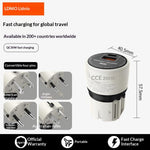 LDNIO Q2319 30W GaN Hurtigoplader Med Udskifteligt Stik Universal Rejseadapter med Type-C til iP (5-14) / Type-C / USB-A 3-i-1 Kabel til Telefon og Tablet